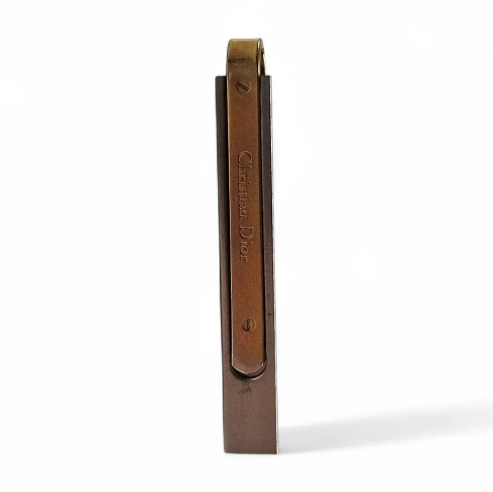 Dior Two Tone Vintage Tie Bar Clip In Silver And Gold